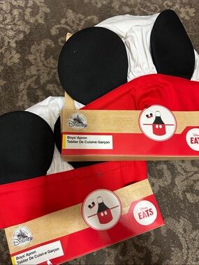 Set of 2: Disney Boys' Mickey Ear Apron in Red, Black, White